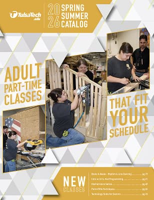 Catalog cover art showing students learning carpentry skills
