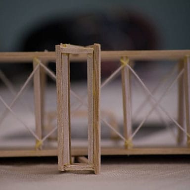 A model bridge built by students of a Foundations of Engineering class.