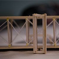 A model bridge built by students of a Foundations of Engineering class.
