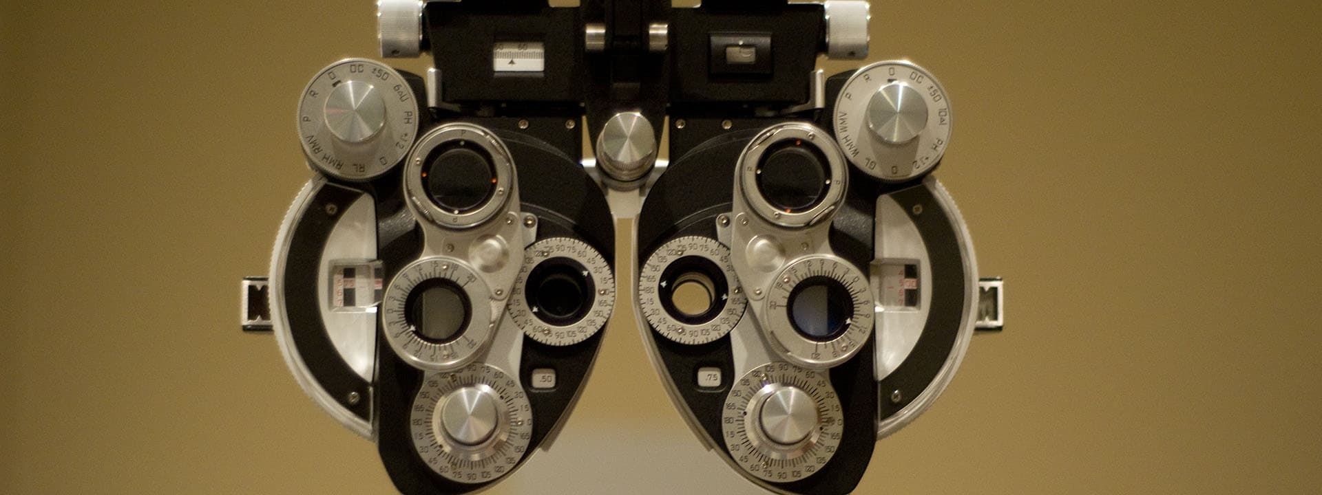 A phoropter in the Vision Care lab