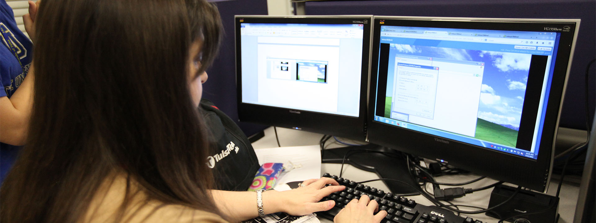 A student working at a computer